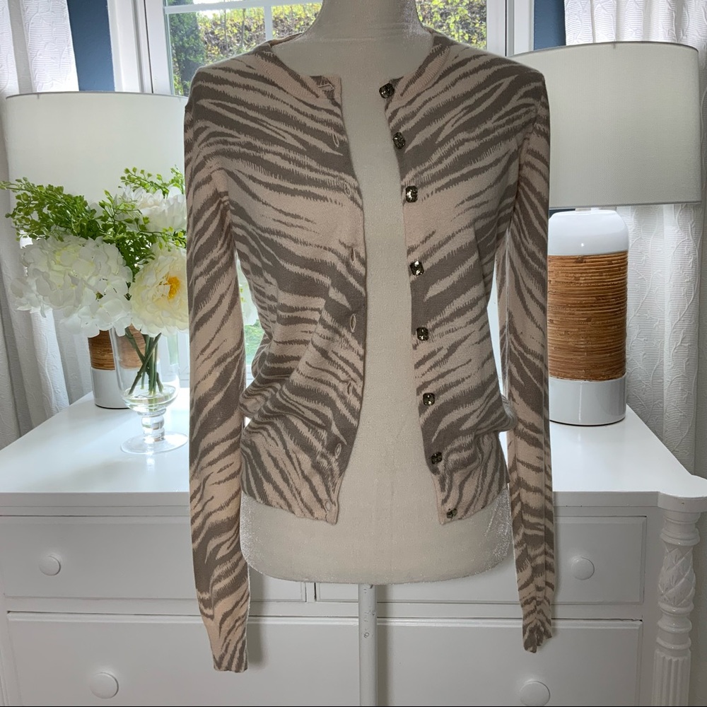 Rebecca Taylor leopard print cardigan size large